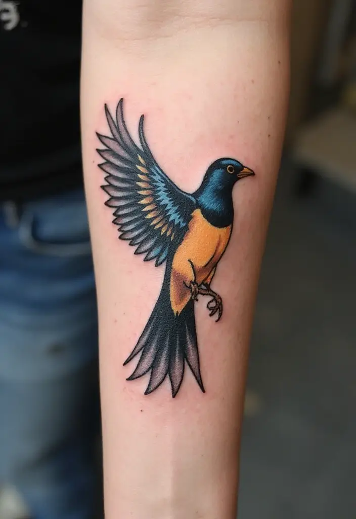 50 Sparrow Tattoos with Symbolism and Artistic Styles - 50. Custom Sparrow Tattoo