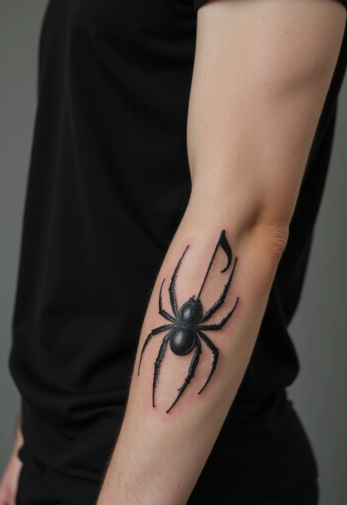 50 Spider Tattoo Designs with Meaning and Bold Styles 50 50 Spider Tattoo Designs with Meaning and Bold Styles - 50. Spider and a Music Note