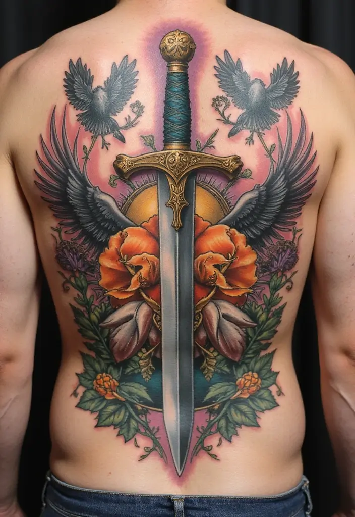 50 Sword Tattoo Designs and Symbolism to Inspire Your Next Ink 50 50 Sword Tattoo Designs and Symbolism to Inspire Your Next Ink - 50. Sword of Honor