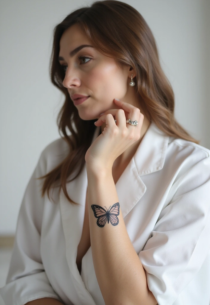 50 Beautiful Butterfly Hand Tattoos for Women: Creative Designs to Inspire Your Next Body Art 3 50 Beautiful Butterfly Hand Tattoos for Women: Creative Designs to Inspire Your Next Body Art - 3. Geometric Butterfly Design