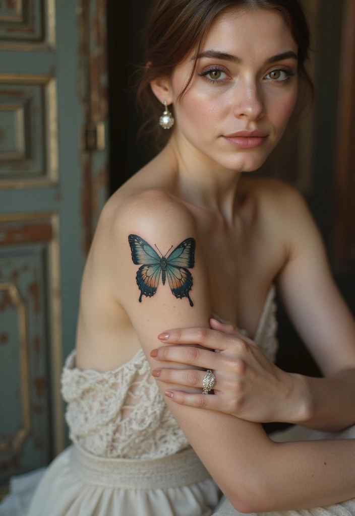 50 Beautiful Butterfly Hand Tattoos for Women: Creative Designs to Inspire Your Next Body Art 5 50 Beautiful Butterfly Hand Tattoos for Women: Creative Designs to Inspire Your Next Body Art - 5. Vintage Butterfly Tattoo