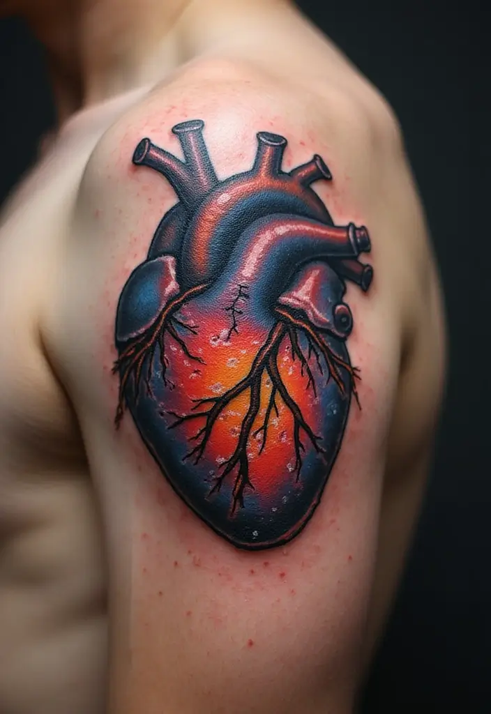 30 Biomech Tattoo Ideas with Futuristic and Bold Designs - 5. Circuitry Heart