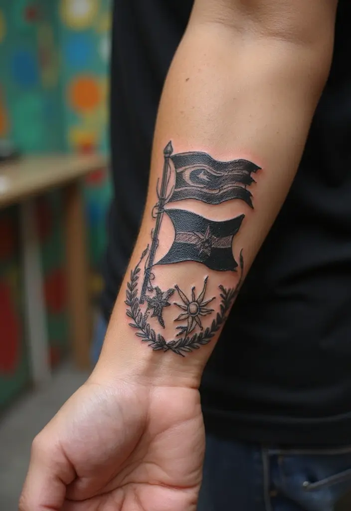 50 Black Flag Tattoo Meaning Inspirations and Symbolism 5 50 Black Flag Tattoo Meaning Inspirations and Symbolism - 5. A Mark of Identity