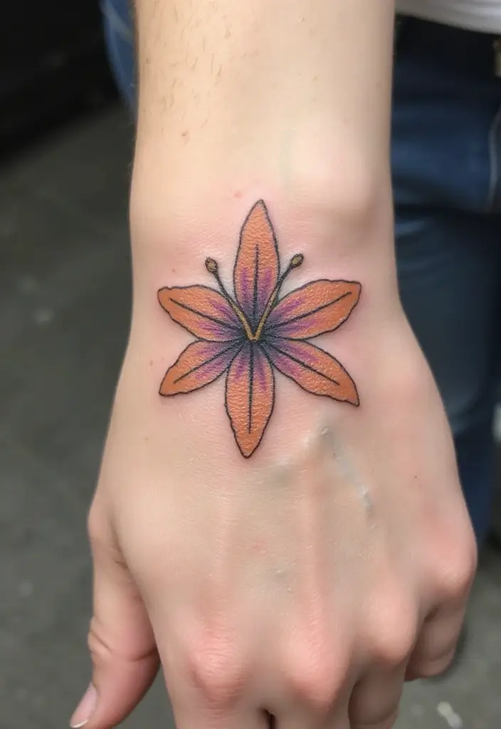 50 Stargazer Lily Tattoos with Elegant and Symbolic Designs 5 50 Stargazer Lily Tattoos with Elegant and Symbolic Designs - 5. Tiny Yet Mighty