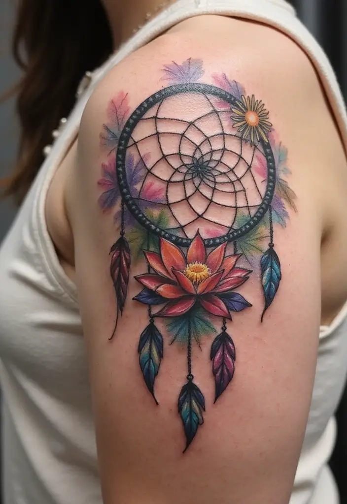 50 Dream Catcher Tattoo Meaning Ideas with Deep Symbolism 5 50 Dream Catcher Tattoo Meaning Ideas with Deep Symbolism - 5. A Journey of Healing