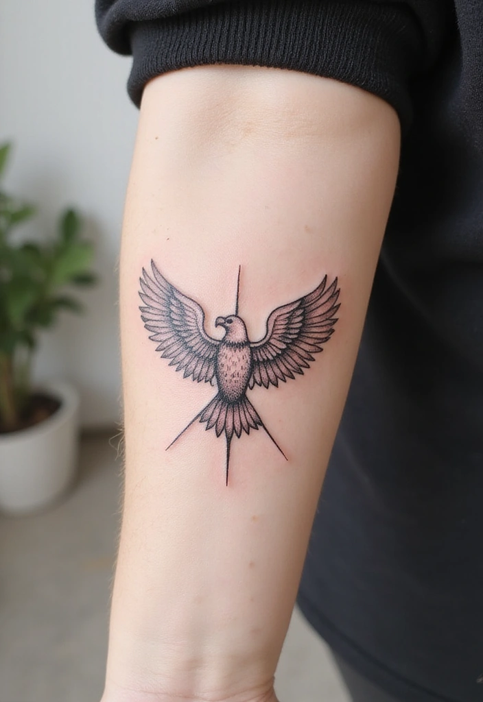 30 Eagle Tattoo Designs That Represent Strength and Freedom 5 30 Eagle Tattoo Designs That Represent Strength and Freedom - 5. Minimalist Eagle Design