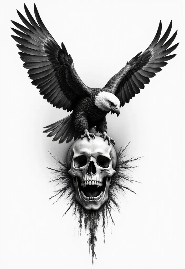 50 Eagle Tattoo Meaning Ideas and Symbolic Designs 5 50 Eagle Tattoo Meaning Ideas and Symbolic Designs - 5. Eagle and Skull