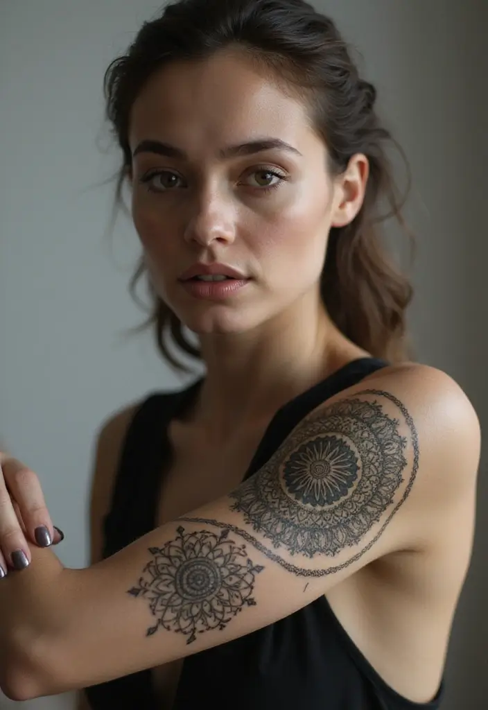 30 Elbow Tattoo Designs with Unique and Eye-Catching Styles - 5. Mandalas