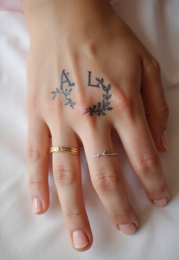 30 Elegant Hand Tattoos for a Chic and Bold Look 5 30 Elegant Hand Tattoos for a Chic and Bold Look - 5. Personalized Initials