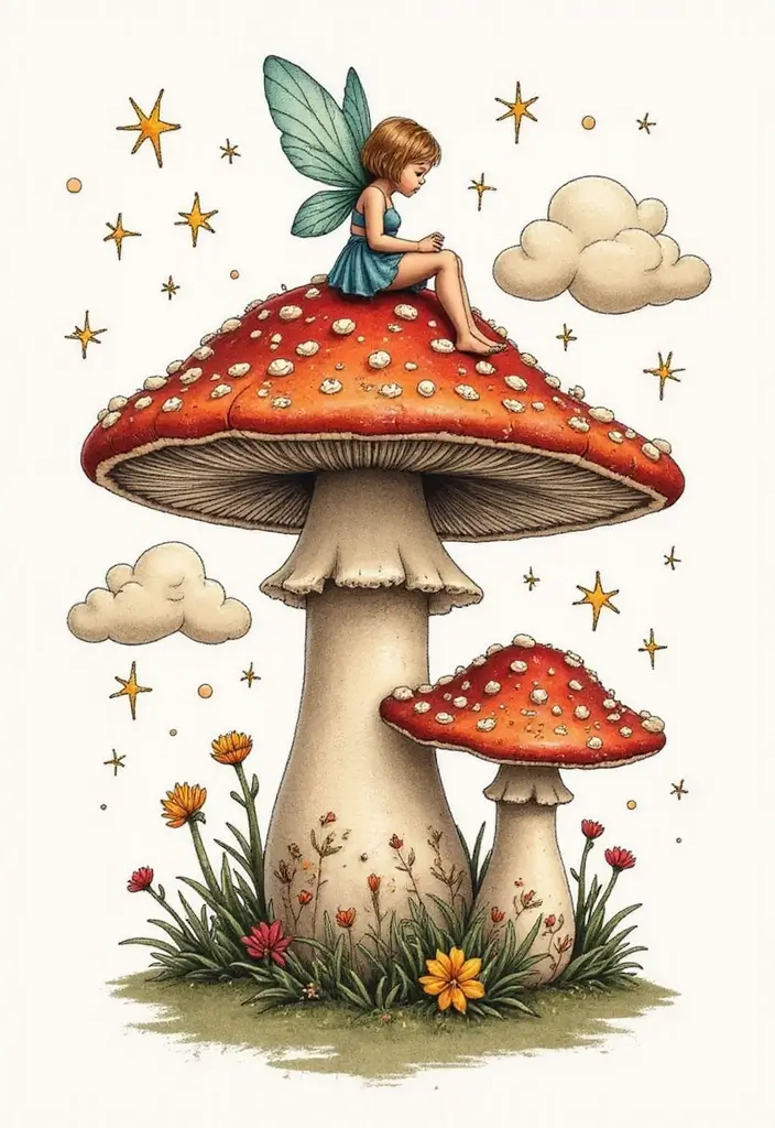 50 Unique Mushroom Tattoo Ideas That'll Leave You Inspired and Curious About Their Symbolism! 5 50 Unique Mushroom Tattoo Ideas That'll Leave You Inspired and Curious About Their Symbolism! - 5. Fantasy-Themed Mushroom Tattoos