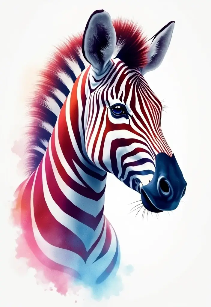 30 Safari Animal Tattoos with Bold and Exotic Designs - 5. Colorful Zebra: Stripes of Personality