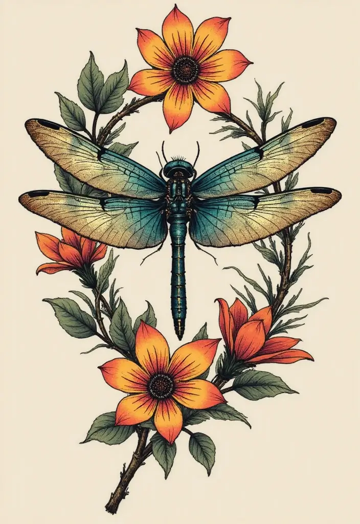 30 Significance of a Dragonfly Tattoo Ideas and Meanings 5 30 Significance of a Dragonfly Tattoo Ideas and Meanings - 5. Nature Connection