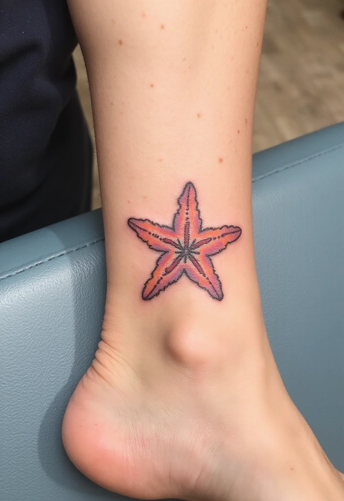30 Simple Starfish Tattoo Ideas with Minimalist Symbolism 5 30 Simple Starfish Tattoo Ideas with Minimalist Symbolism - 5. Starfish with a Seashell Accent
