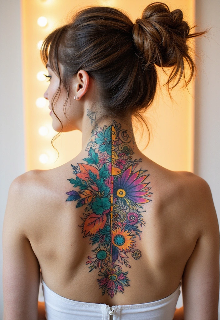 99 Stunning Spine Tattoos for Women to Inspire Your Next Ink - 5. Abstract Art