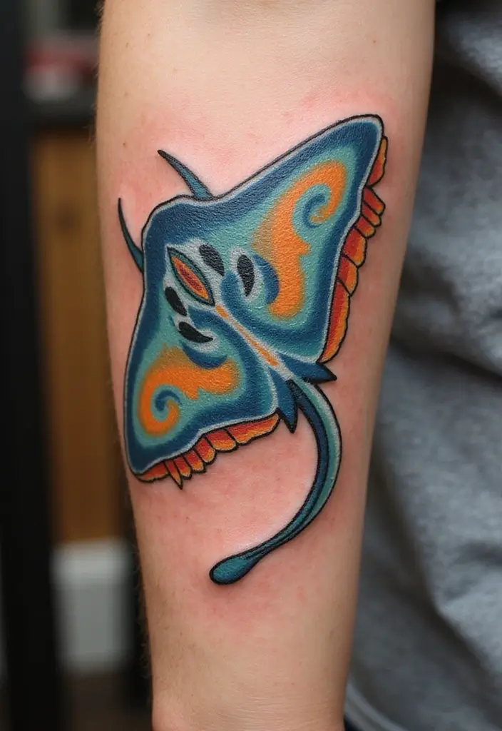 50 Stingray Tattoo Designs and Their Symbolic Meanings - 5. Traditional Stingray