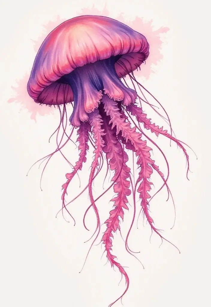 30 Water Tattoo Designs with Flowing Creativity 5 30 Water Tattoo Designs with Flowing Creativity - 5. Enchanting Jellyfish