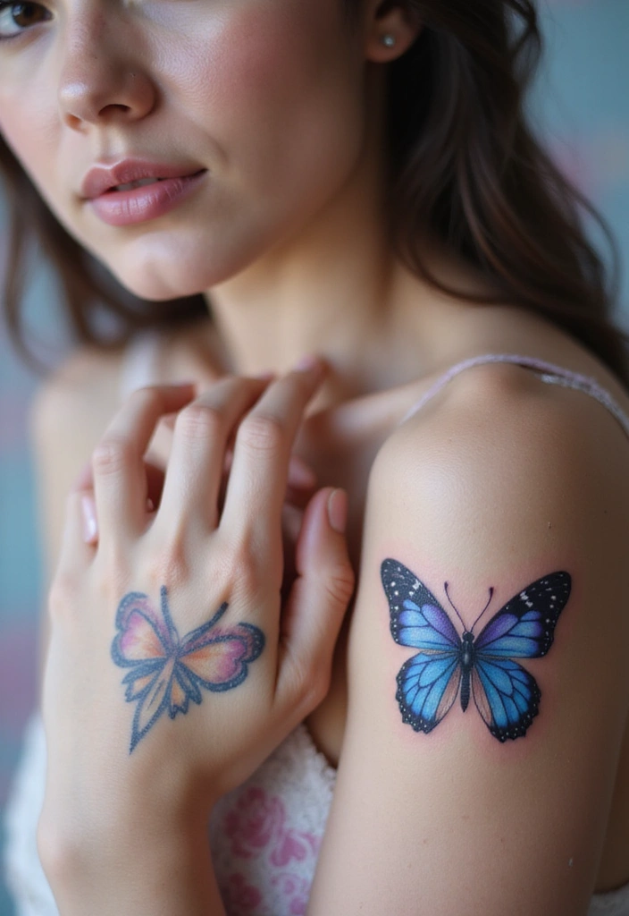 50 Beautiful Butterfly Hand Tattoos for Women: Creative Designs to Inspire Your Next Body Art 11 50 Beautiful Butterfly Hand Tattoos for Women: Creative Designs to Inspire Your Next Body Art - 11. Butterfly and Heart Fusion