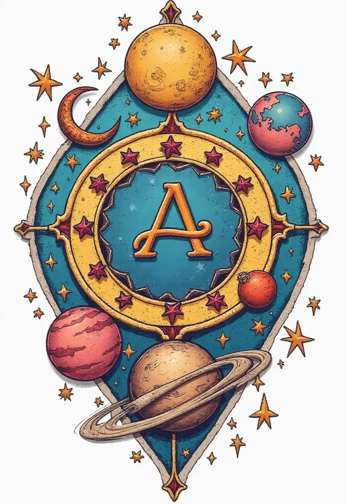 30 Aquarius Tattoos with Zodiac Symbolism and Style 6 30 Aquarius Tattoos with Zodiac Symbolism and Style - 6. Celestial Aquarian Elements