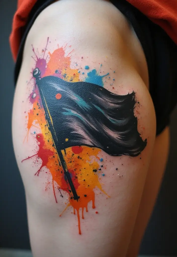 50 Black Flag Tattoo Meaning Inspirations and Symbolism 6 50 Black Flag Tattoo Meaning Inspirations and Symbolism - 6. Artistic Expression