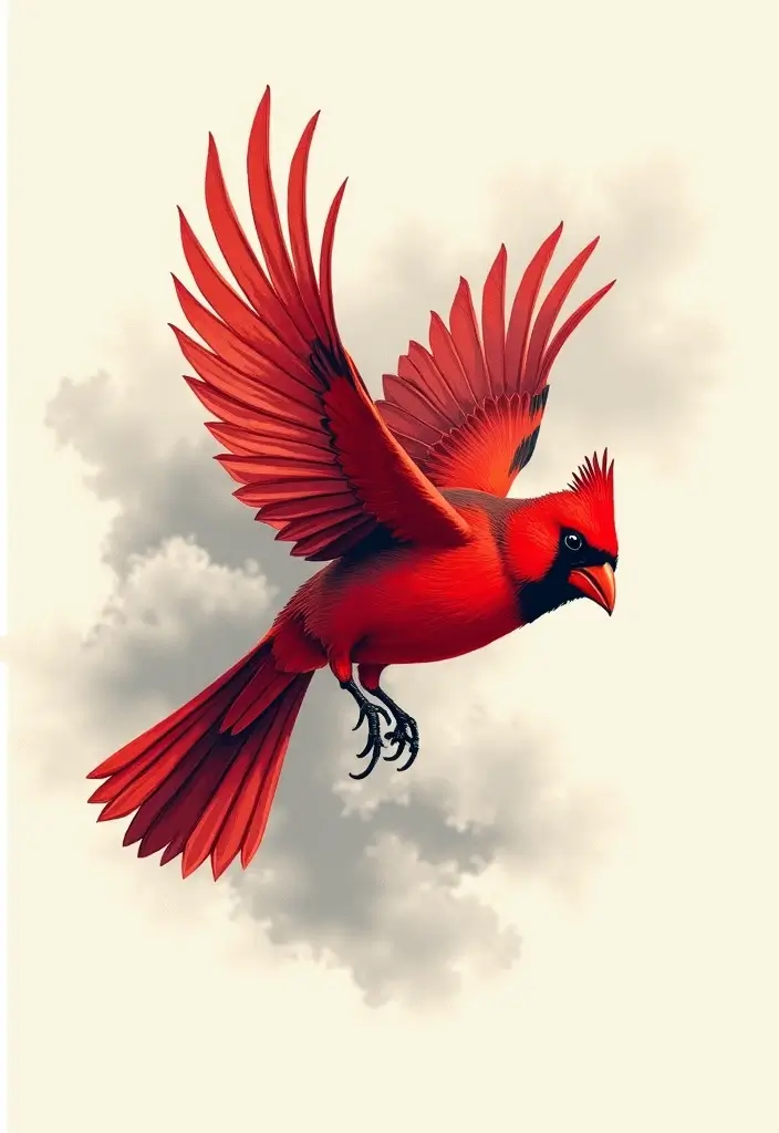 50 Cardinal Tattoo Ideas with Symbolism and Beautiful Designs - 6. Cardinal in Flight