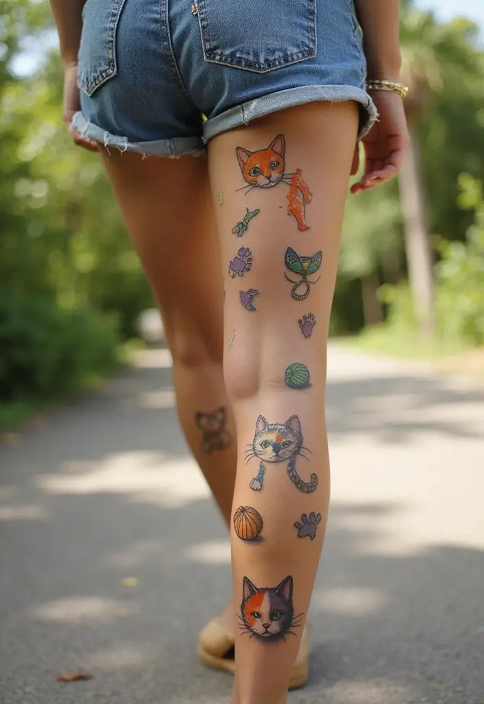 50 Creative Cat Tattoo Ideas for Every Style - 6. Whimsical Cat Tattoos