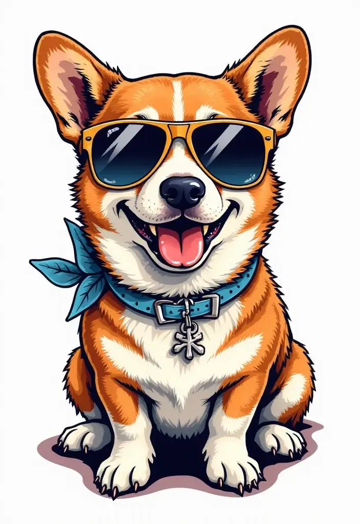 50 Creative Corgi Tattoo Ideas for Dog Lovers 6 50 Creative Corgi Tattoo Ideas for Dog Lovers - 6. Corgi with Sunglasses