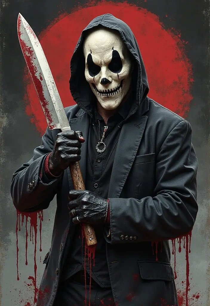 30 Ghostface Tattoo Ideas for Horror Fans - 6. Ghostface with a Knife