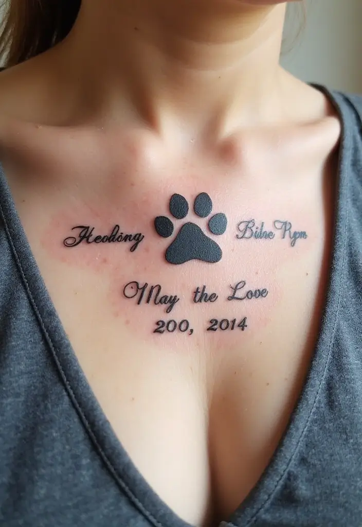 30 Loyalty Over Love Tattoos and Their Symbolism - 6. Memorial Tattoo for a Lost Pet