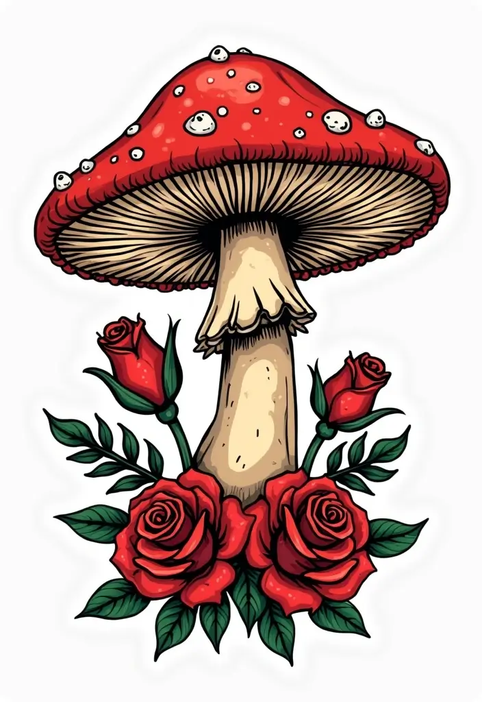 50 Unique Mushroom Tattoo Ideas That'll Leave You Inspired and Curious About Their Symbolism! 6 50 Unique Mushroom Tattoo Ideas That'll Leave You Inspired and Curious About Their Symbolism! - 6. Traditional Mushroom Designs