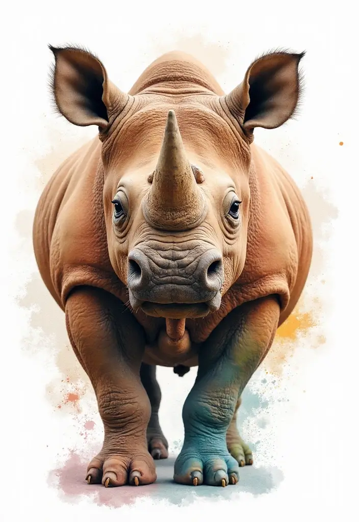 30 Safari Animal Tattoos with Bold and Exotic Designs - 6. Majestic Rhino: Strength and Resilience