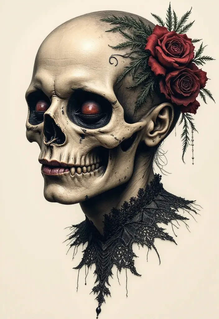 50 Shrunken Head Tattoo Designs for Bold and Edgy Styles - 6. Gothic Style