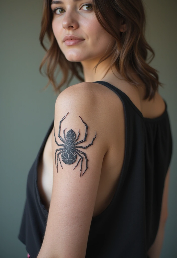 50 Spider Tattoo Designs with Meaning and Bold Styles 6 50 Spider Tattoo Designs with Meaning and Bold Styles - 6. Geometric Spider Design