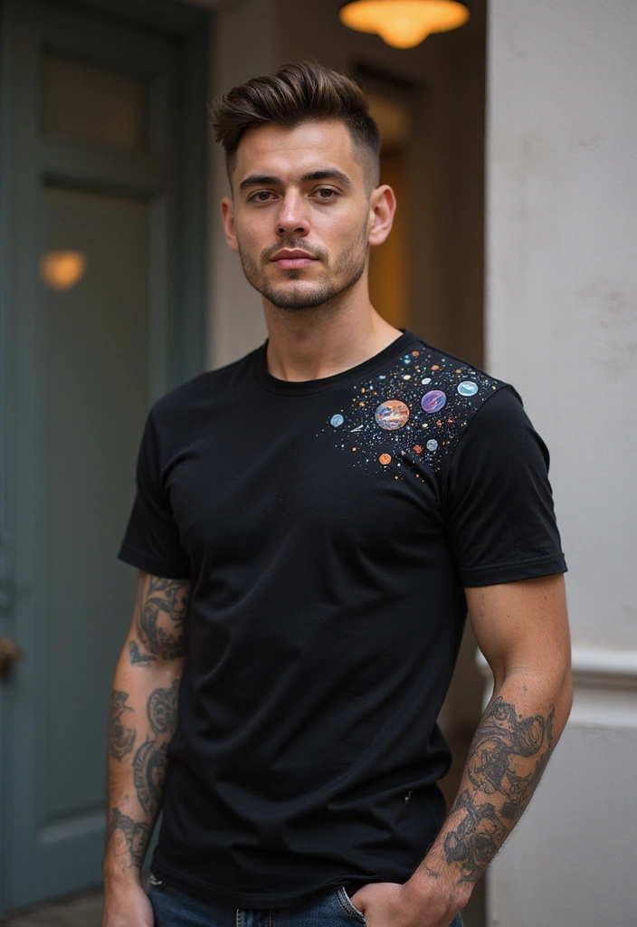 30 Star Tattoos for Men with Bold and Inspiring Ideas 6 30 Star Tattoos for Men with Bold and Inspiring Ideas - 6. Celestial Bodies: Arranging the Cosmos