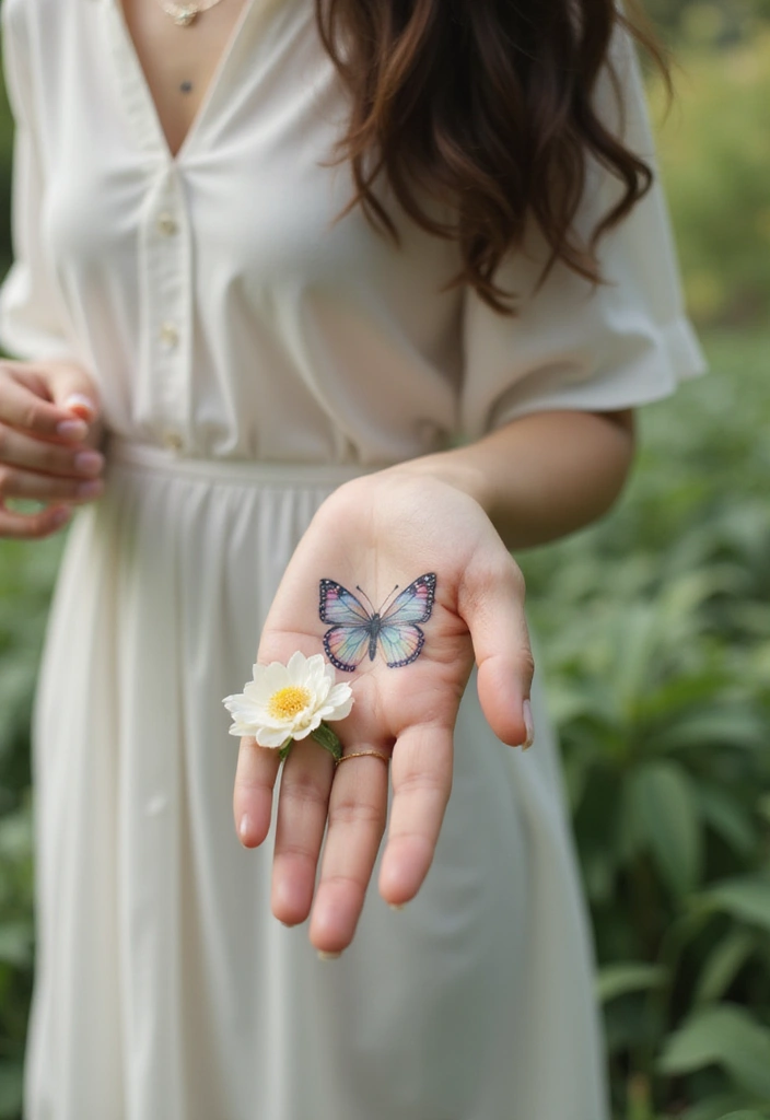 50 Beautiful Butterfly Hand Tattoos for Women: Creative Designs to Inspire Your Next Body Art 19 50 Beautiful Butterfly Hand Tattoos for Women: Creative Designs to Inspire Your Next Body Art - 19. Butterfly and Lotus Flower