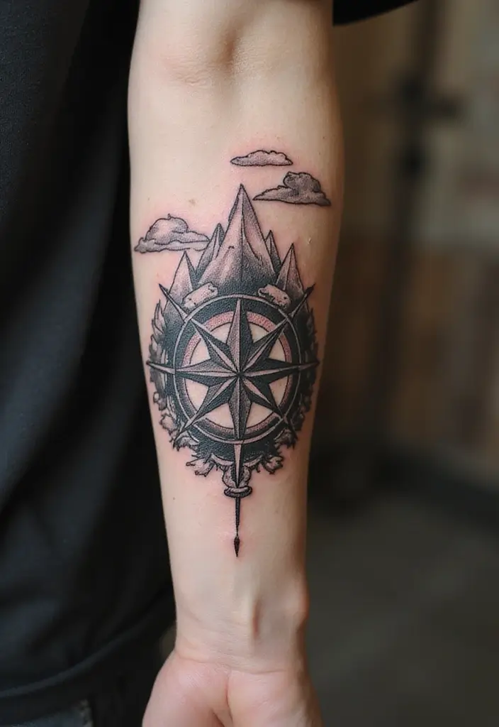50 Compass Tattoo Meaning Ideas and Symbolic Designs - 7. Perseverance and Resilience