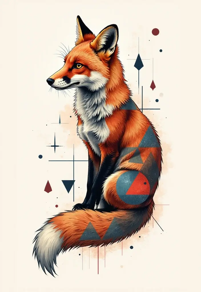 30 Fox Tattoos with Creative and Symbolic Designs - 7. Fox with Geometric Shapes