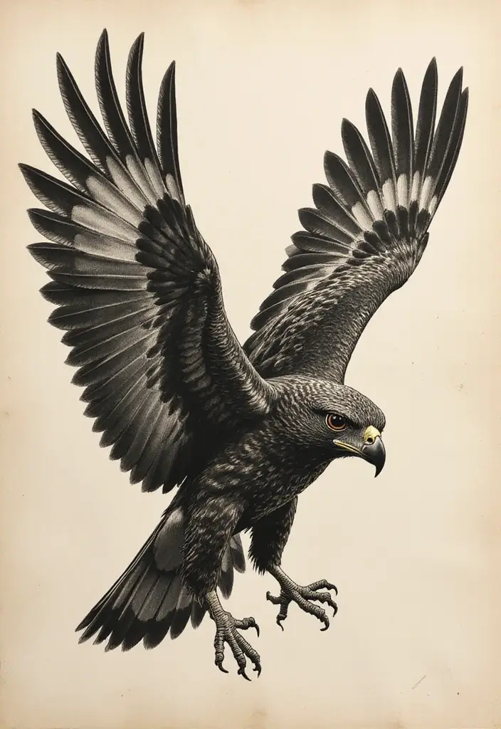 50 Hawk Tattoo Meaning Designs and Symbolism You Should Know 7 50 Hawk Tattoo Meaning Designs and Symbolism You Should Know - 7. The Courageous Fighter