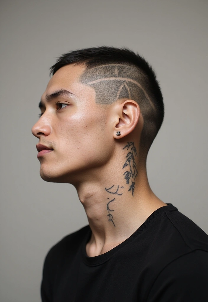 30 Head Tattoos for Men with Unique and Creative Styles 7 30 Head Tattoos for Men with Unique and Creative Styles - 7. Line Art Portraits