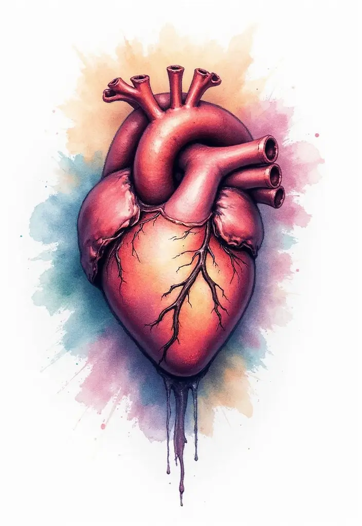 30 Sacred Heart Tattoo Ideas with Spiritual Symbolism 7 30 Sacred Heart Tattoo Ideas with Spiritual Symbolism - 7. Watercolor Sacred Heart
