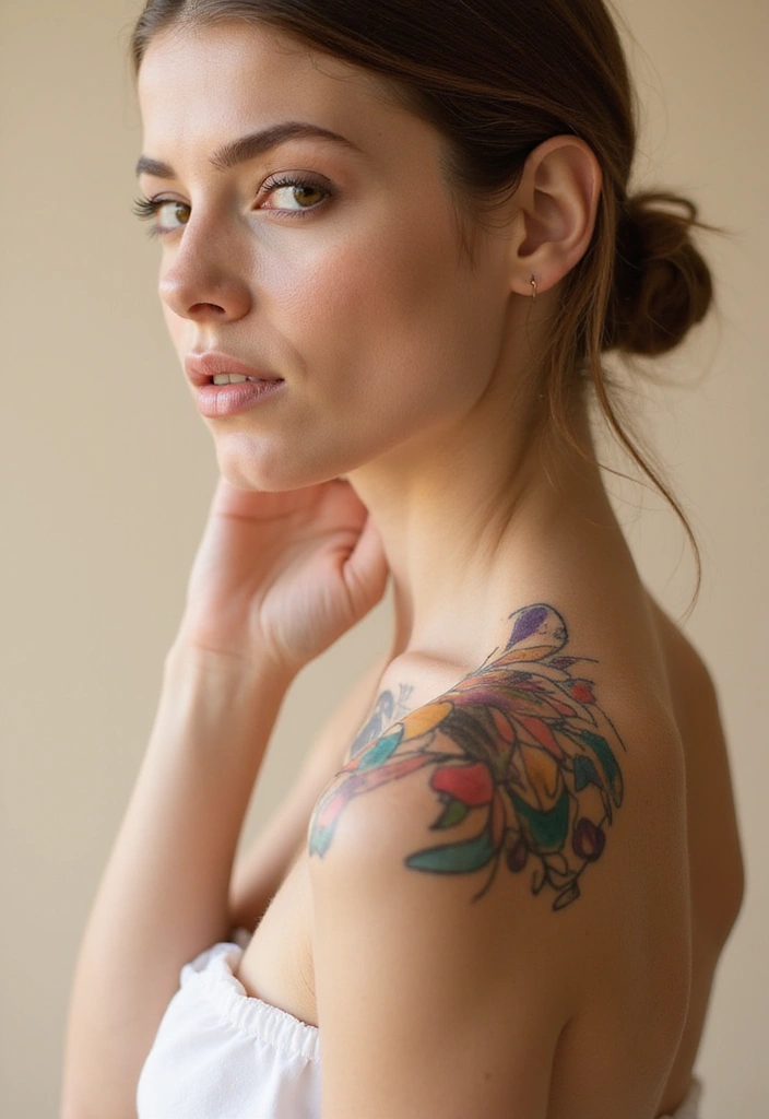 50 Elegant Collarbone Tattoo Ideas for Women 8 50 Elegant Collarbone Tattoo Ideas for Women - 8. Abstract Art