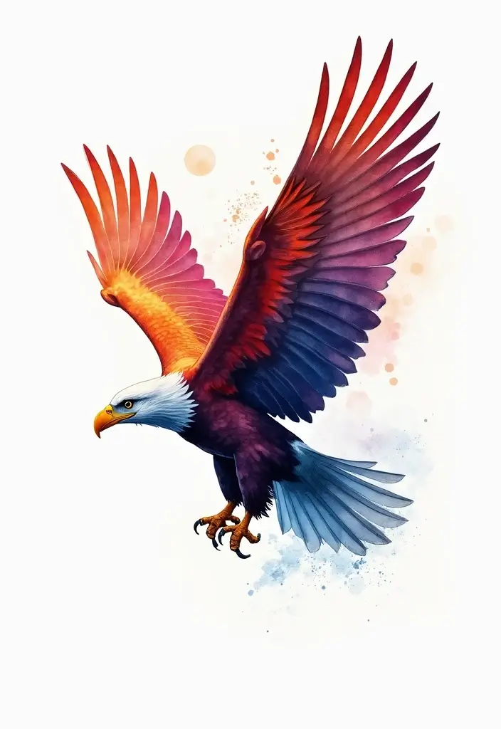 50 Eagle Tattoo Meaning Ideas and Symbolic Designs 8 50 Eagle Tattoo Meaning Ideas and Symbolic Designs - 8. Watercolor Eagle Tattoo