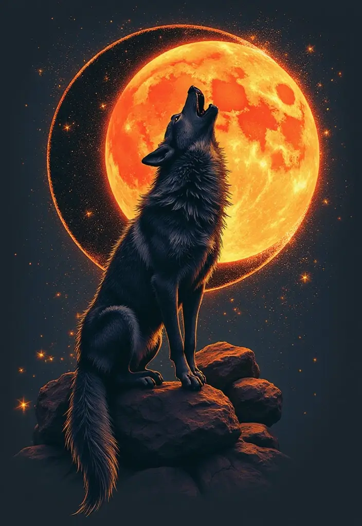 50 Eclipse Tattoo Designs with Powerful Meaning and Symbolism - 8. Eclipse and Animals