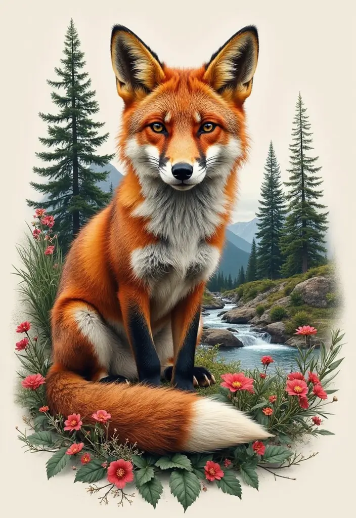 30 Fox Tattoos with Creative and Symbolic Designs - 8. Fox and Nature Scene