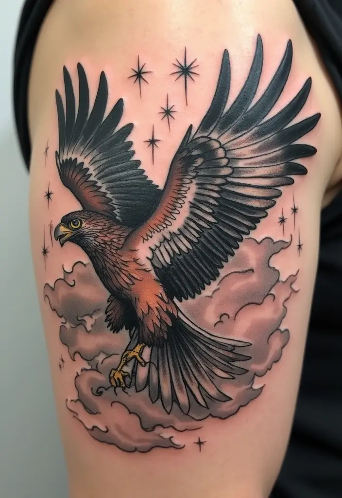 50 Hawk Tattoo Meaning Designs and Symbolism You Should Know 8 50 Hawk Tattoo Meaning Designs and Symbolism You Should Know - 8. The Spiritual Messenger
