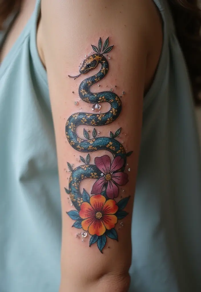 30 Native American Arm Tattoos with Deep Cultural Meaning 8 30 Native American Arm Tattoos with Deep Cultural Meaning - 8. The Snake: Transformation and Rebirth