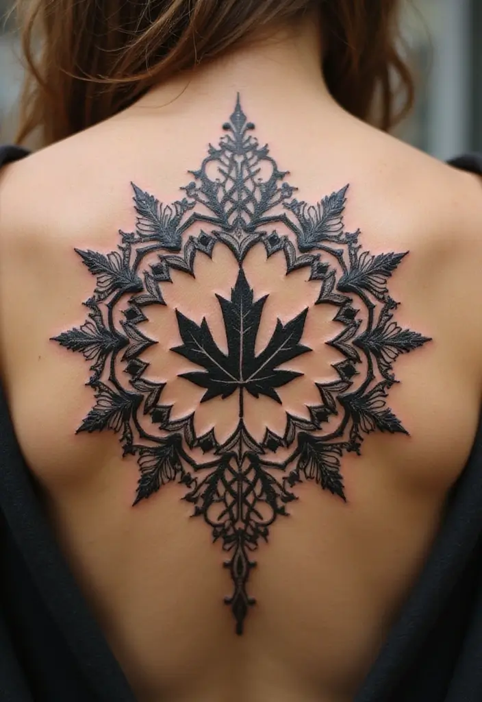 30 Oak Leaf Tattoo Designs with Nature-Inspired Symbolism - 8. Oak Leaf Mandala Tattoo