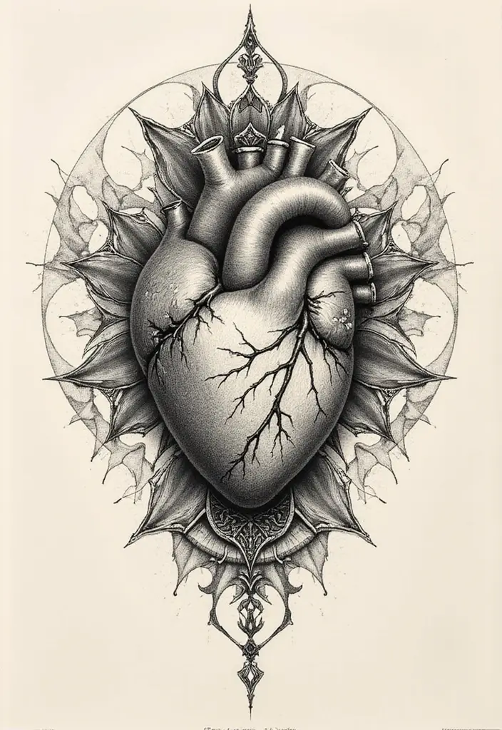 30 Sacred Heart Tattoo Ideas with Spiritual Symbolism 8 30 Sacred Heart Tattoo Ideas with Spiritual Symbolism - 8. Sacred Heart with Sacred Geometry