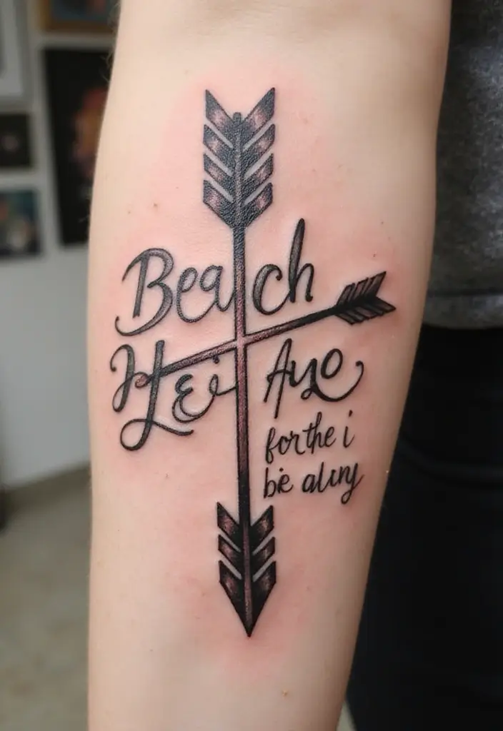 30 Symbolism of Arrow Tattoo Ideas You Should Know 8 30 Symbolism of Arrow Tattoo Ideas You Should Know - 8. Arrow and Quote