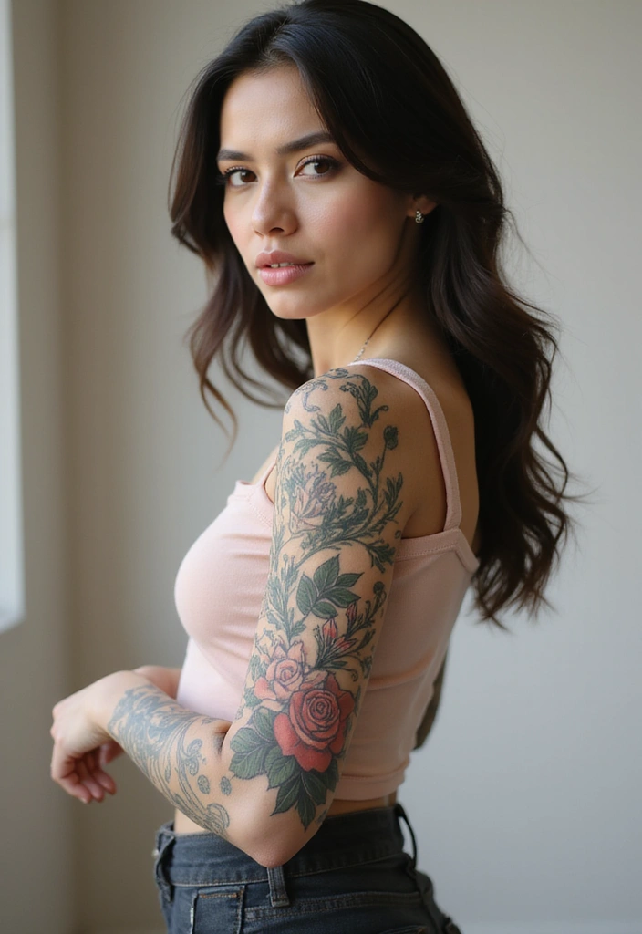 30 Vine Tattoos That Showcase Natural Beauty 8 30 Vine Tattoos That Showcase Natural Beauty - 8. Full Sleeve Vines