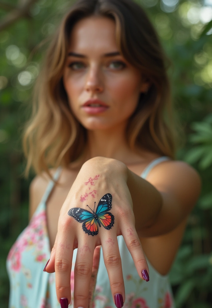 50 Beautiful Butterfly Hand Tattoos for Women: Creative Designs to Inspire Your Next Body Art 39 50 Beautiful Butterfly Hand Tattoos for Women: Creative Designs to Inspire Your Next Body Art - 39. Butterfly with a Heartbeat Line